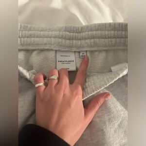 Aritzia Heather gray sweatfleece boyfriend wide leg joggers xs